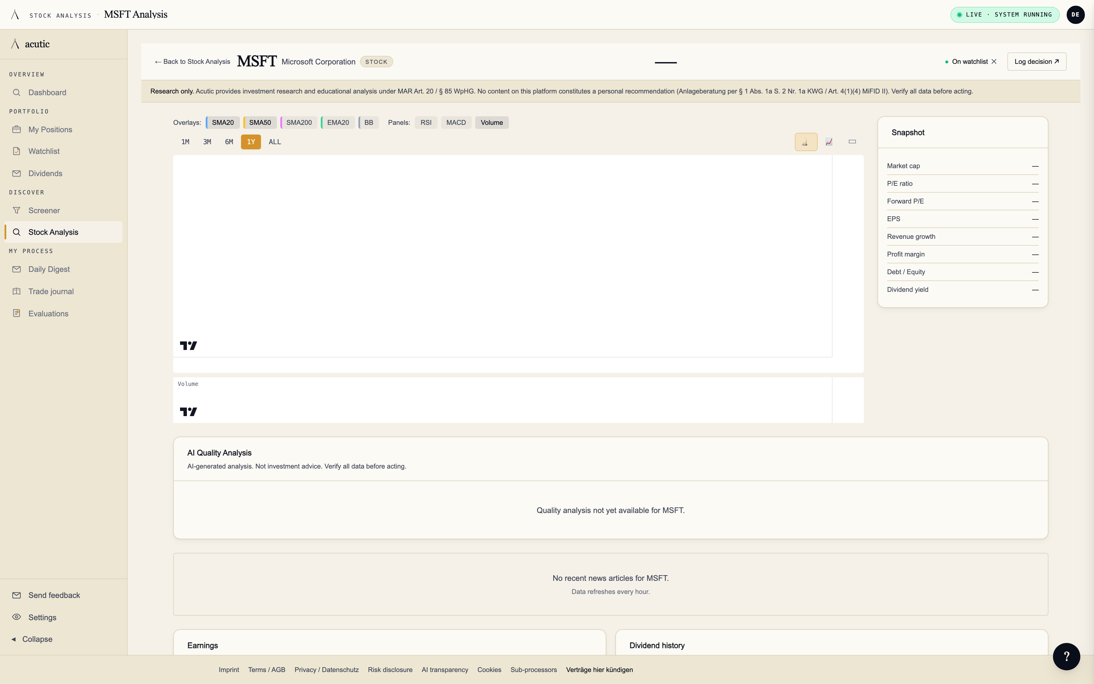 Score backtests page showing historical aggregate returns by score band